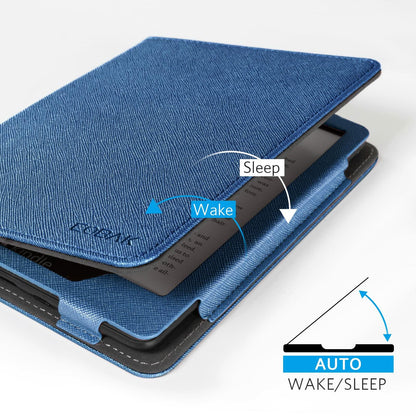 CoBak Kindle Paperwhite 11th Gen 6.8" PU Leather Case Stand Black