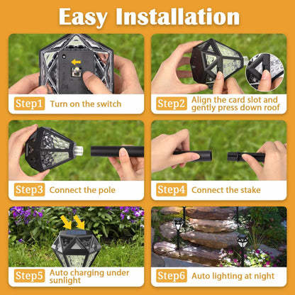 Ouddy Decor Solar Lights Outdoor Waterproof LED Garden Lights Cool White 8 Pack