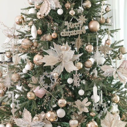 YiYunFloral Christmas Ball Ornaments 36pcs Shatterproof Champagne Xmas Decor
