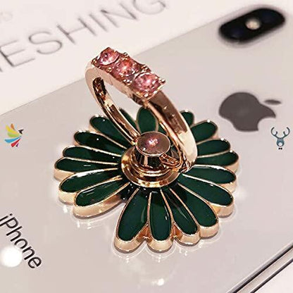 Ailifly Multi Style Cute Pattern Metal Cell Phone Ring Grip Stand Dark Green