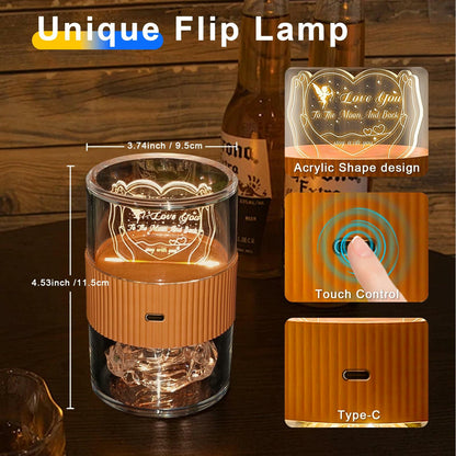AO LI GEI Touch LED USB Rechargeable Bedside Lamp Warm Light Gold