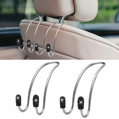 LAINLOY 2PCS Pink Stainless Steel Car Headrest Hook Hangers Organizer