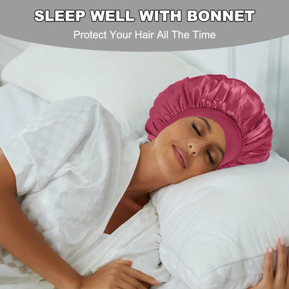 Silk Bonnet Satin Hair Bonnet for Black Women Champagne Color