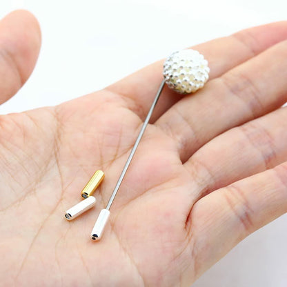 ccHuDE 50 Pcs Metal Brooch Pin Backings Safety Pin End Caps Gold