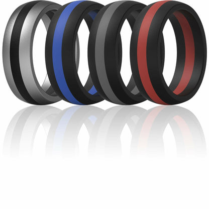 Men’s Silicone Wedding Rings 8.7mm Wide 2mm Thick Size 10.5-11 Variety Pack