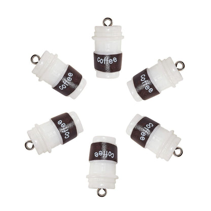 DanLingJewelry 20pcs Resin Coffee Cup Pendants with Loop for DIY Crafts