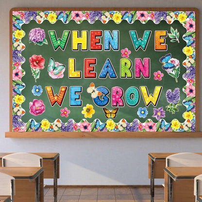 71pcs Classroom Spring Bulletin Board Floral Cutout Decorations
