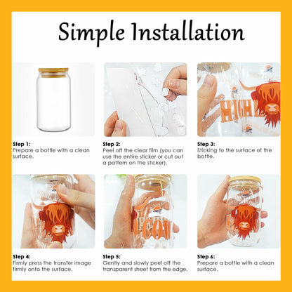AFRITEE Transfer Stickers 8 Sheets Orange Thanksgiving Autumn Pumpkin Decor