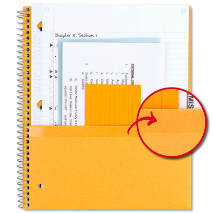 [Like New] Five Star 5-Subject Spiral Notebook College Ruled 8.5x11 Black 200 Sheets