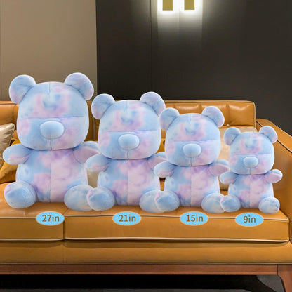 Tie Dye Bears Stuffed Animal Plush Toy Super Soft Cuddly Blue 9in