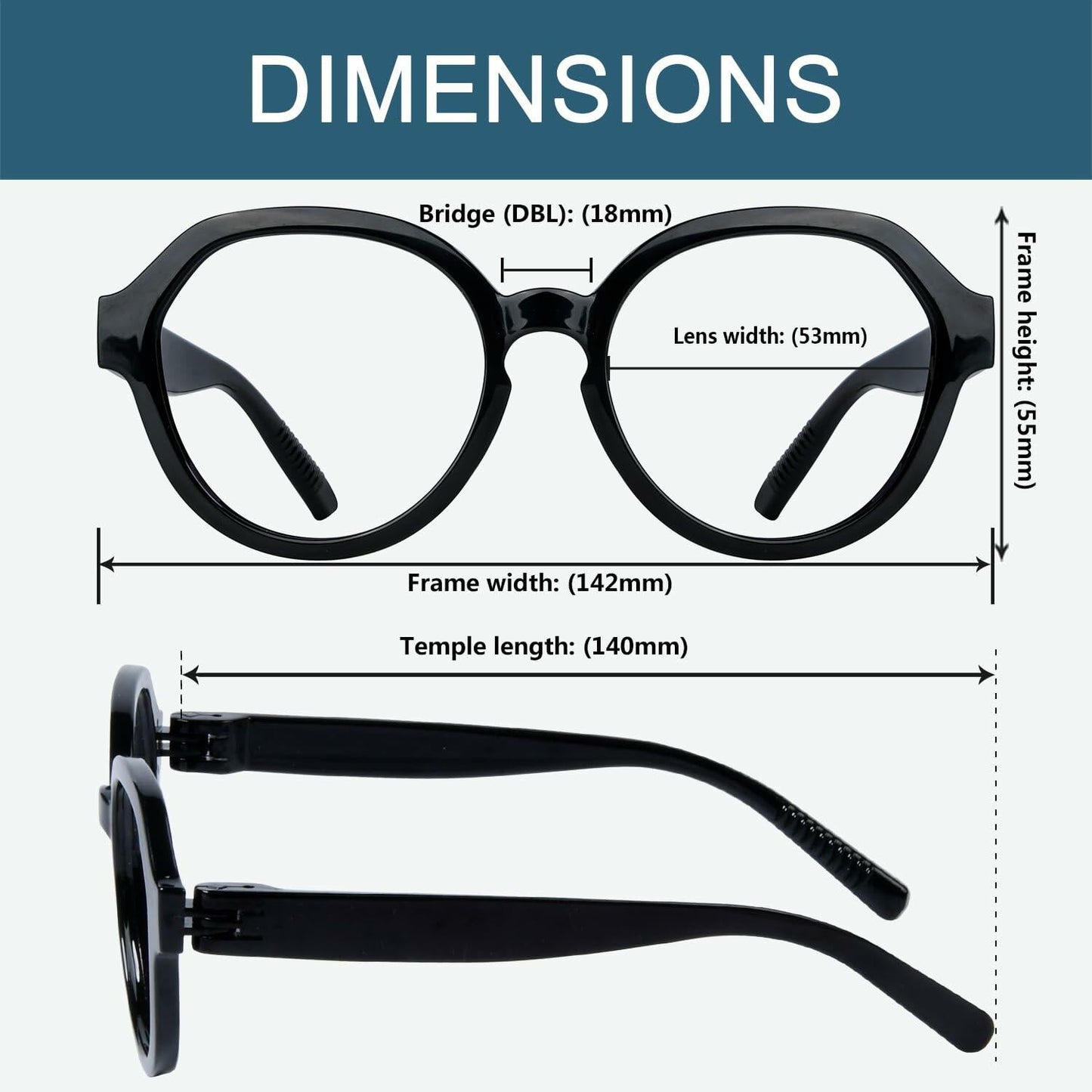 Oversized Reading Glasses Metalless Screwless Spring Hinges Women 6-Pack +2.50