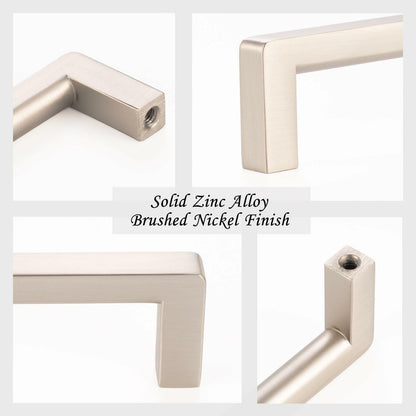 ASKANO Black Square Bar Cabinet Pull Handle 6-1/4 Inch Hole Centers Pack 20
