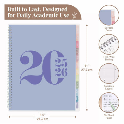 Rileys Academic Planner 2025-2026 Daily Weekly Monthly 8.5x11 Blue