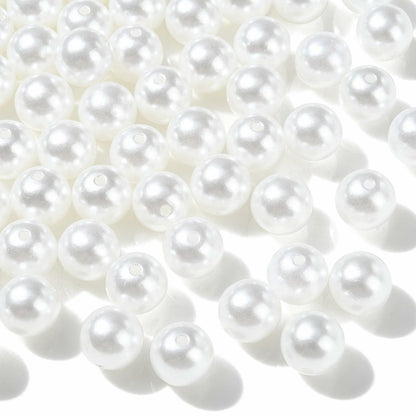 DanLingJewelry 1000pcs 10mm White Plastic Pearl Round Loose Beads