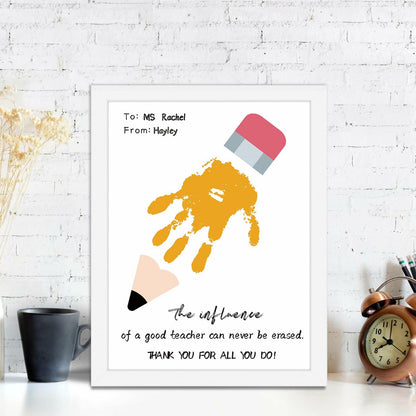 Teacher Gifts Framed Handprint Art Craft 9x12.6 Table Wall Decor