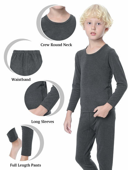 Kids Halloween Thermal Underwear Long Johns Base Layer Purple Ghost Size 2XL