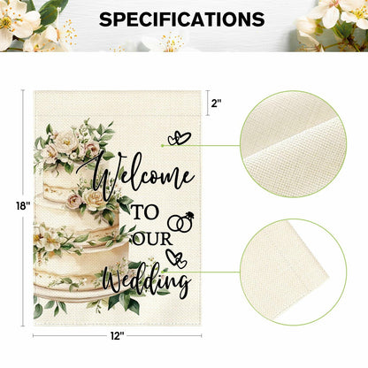 AVOIN colorlife Wedding Garden Flag 12x18 Inch Double Sided Floral Outdoor