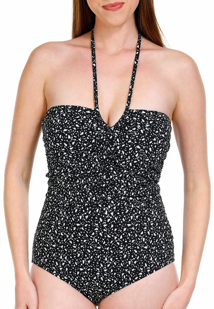 Profile by Gottex Women's One Piece Bandeau Swimsuit Black Standard 6
