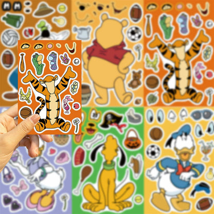 TaDadaPAO Cartoon Sticker Sheets 16 Count Red Anime Craft Party Supplies