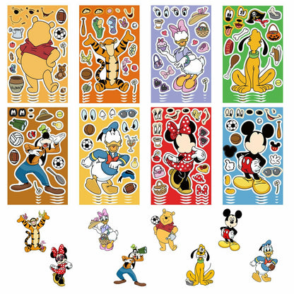 TaDadaPAO Cartoon Sticker Sheets 16 Count Red Anime Craft Party Supplies