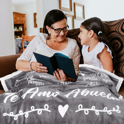 FILO ESTILO Abuela Blanket Sherpa Grey 60x50 Inches