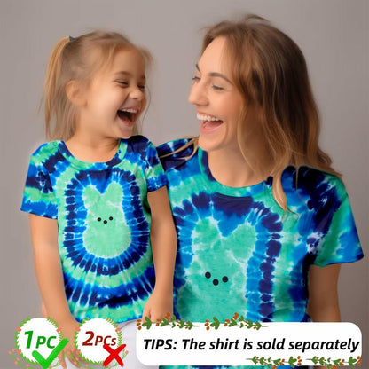 Happy Easter Women's Tie Dye Bunny Graphic T-Shirt Short Sleeve Size 5T