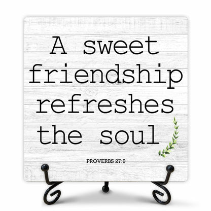 Funny Desk Decor Friendship Sign Home Office Shelf Decoration 5x5 Inches
