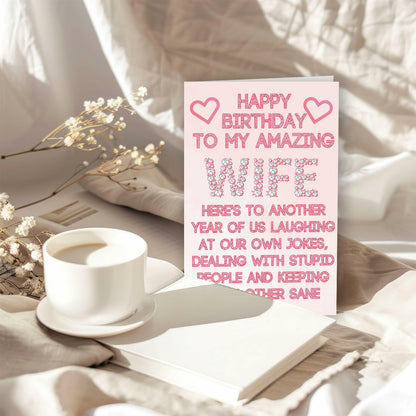 ICOOLYI Rude Birthday Card for Wife from Husband Humor Gift