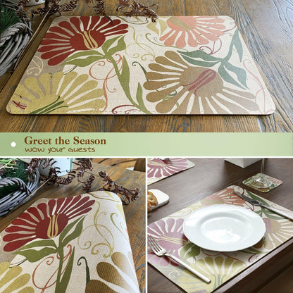 Casaido Faux Leather Placemats Set of 4 with Coasters 17x12 inches Dining Table