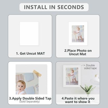 Somime 10 Pack 5x7 White Picture Mats with Backing Acid Free Photo Boards