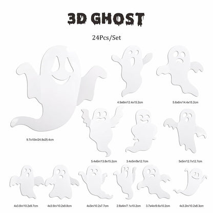 Halloween Decorations 3D Ghost Wall Sticker Decal Home Room Window Decor