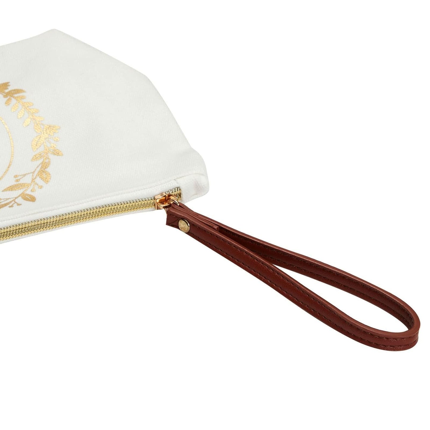 Glamlily Gold Initial I Personalized Makeup Bag White 10x3x6 In