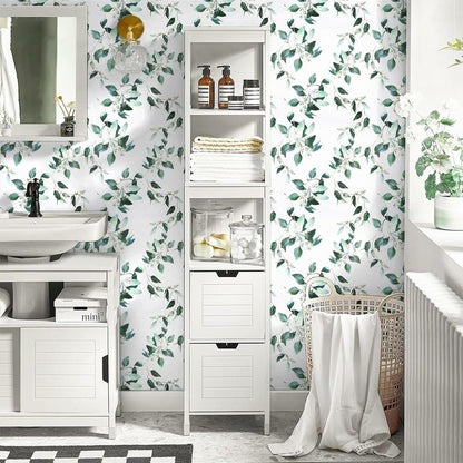 Erfoni Floral Peel and Stick Wallpaper 17.7x118.1 Black Yellow Boho Decor