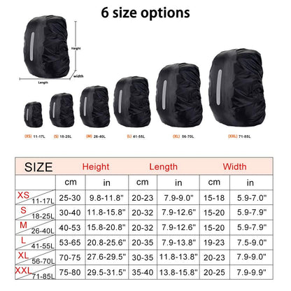 HYCOPROT Waterproof Backpack Rain Cover 10-85L Reflective Ultralight