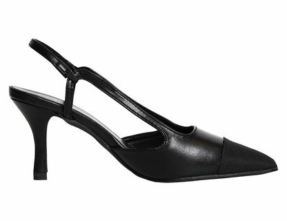 C.Paravano Women's Pointed Toe Slingback Pumps Black Size 9.5