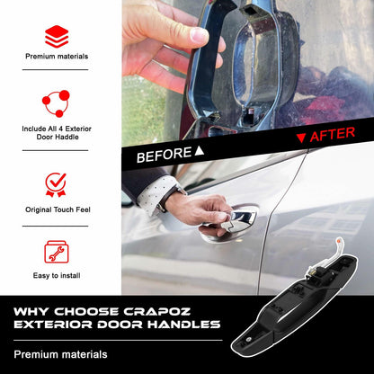 Chapoz Chrome Door Handles for 2007-2014 Cadillac Escalade GMC Yukon 4PCS