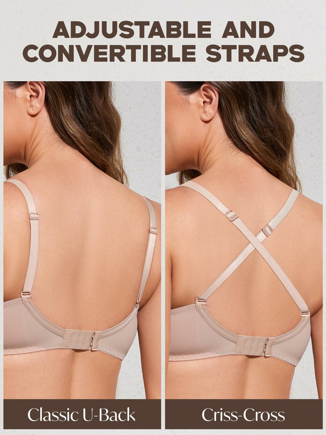 IHOIU Women's Lace Push Up Bra Padded Underwire Convertible White Size 38B