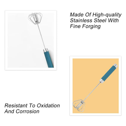 Stainless Steel Balloon Whisk Semi-Automatic Egg Beater Mixer Tool