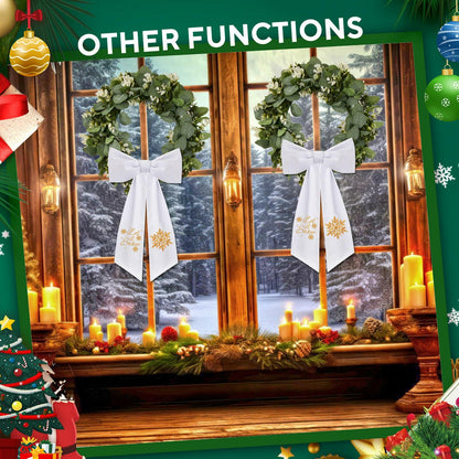 2 Pack Wreath Sash Boxwood Snowflake Christmas Garland Front Door Decor