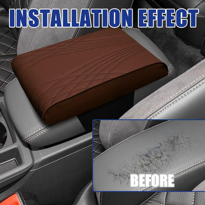 RGOAANC Car Console Armrest Cover Leather Memory Foam 12.6x8.5 Universal