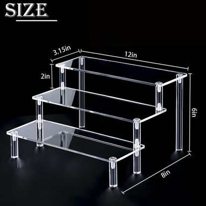 TECHSHARE Clear Acrylic 3-Tier Display Stand Organizer Transparent