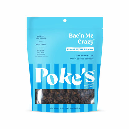 BestBy07/25 Poke's Bac'n Me Crazy Dog Treats Bacon Peanut Butter 6 oz