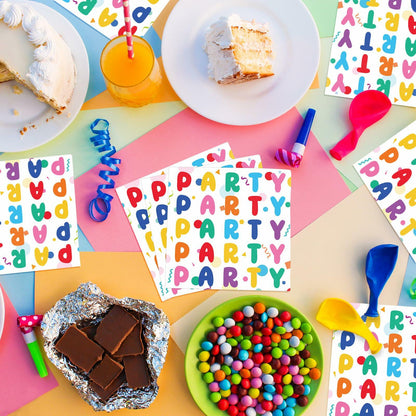MotiMind 100 Pcs Rainbow Disposable Party Napkins Birthday Supplies