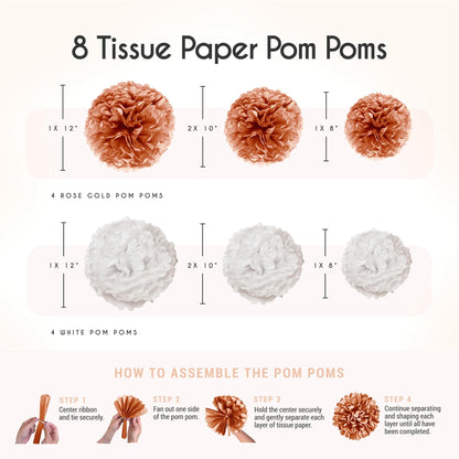 EpiqueOne 41-Piece Rose Gold 30th Birthday Party Decorations for Women