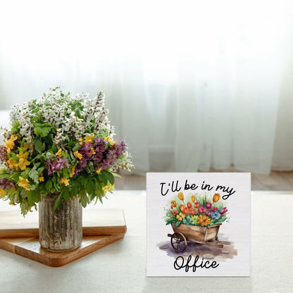Rustic Welcome Spring Wood Block Sign Farmhouse Decor 5x5 Inches