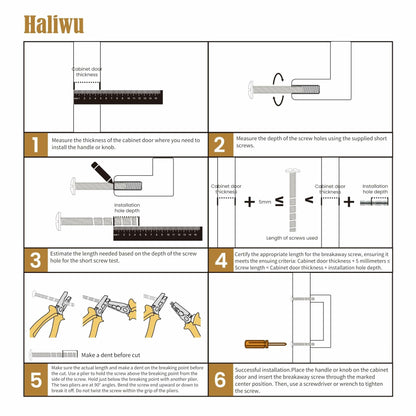 Haliwu 10 Pack Black Cabinet Handles 3-3/4 Inch Hole Center Modern Pulls