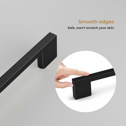 Haliwu 10 Pack Black Cabinet Handles 3-3/4 Inch Hole Center Modern Pulls