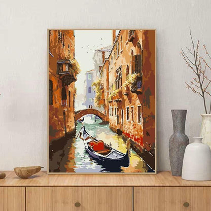 ZRIZQ Paint by Number Kit for Adults 12x16 Canvas City Colorful Box