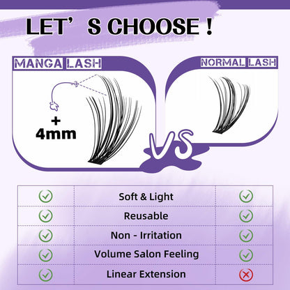 B&Qaugen Lash Extension Kit 280PCS 30D Soft D Curl Manga Black