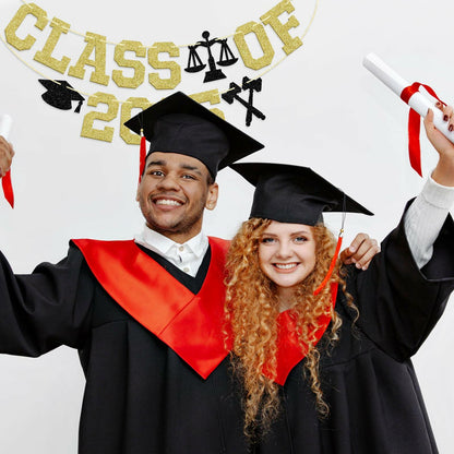 Glitter Class of 2025 Lawyer Graduation Banner Decor Party Supplies